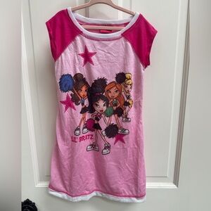 Lil Bratz Girls Size 4 Short Sleeve Pink Nightgown for Kids
